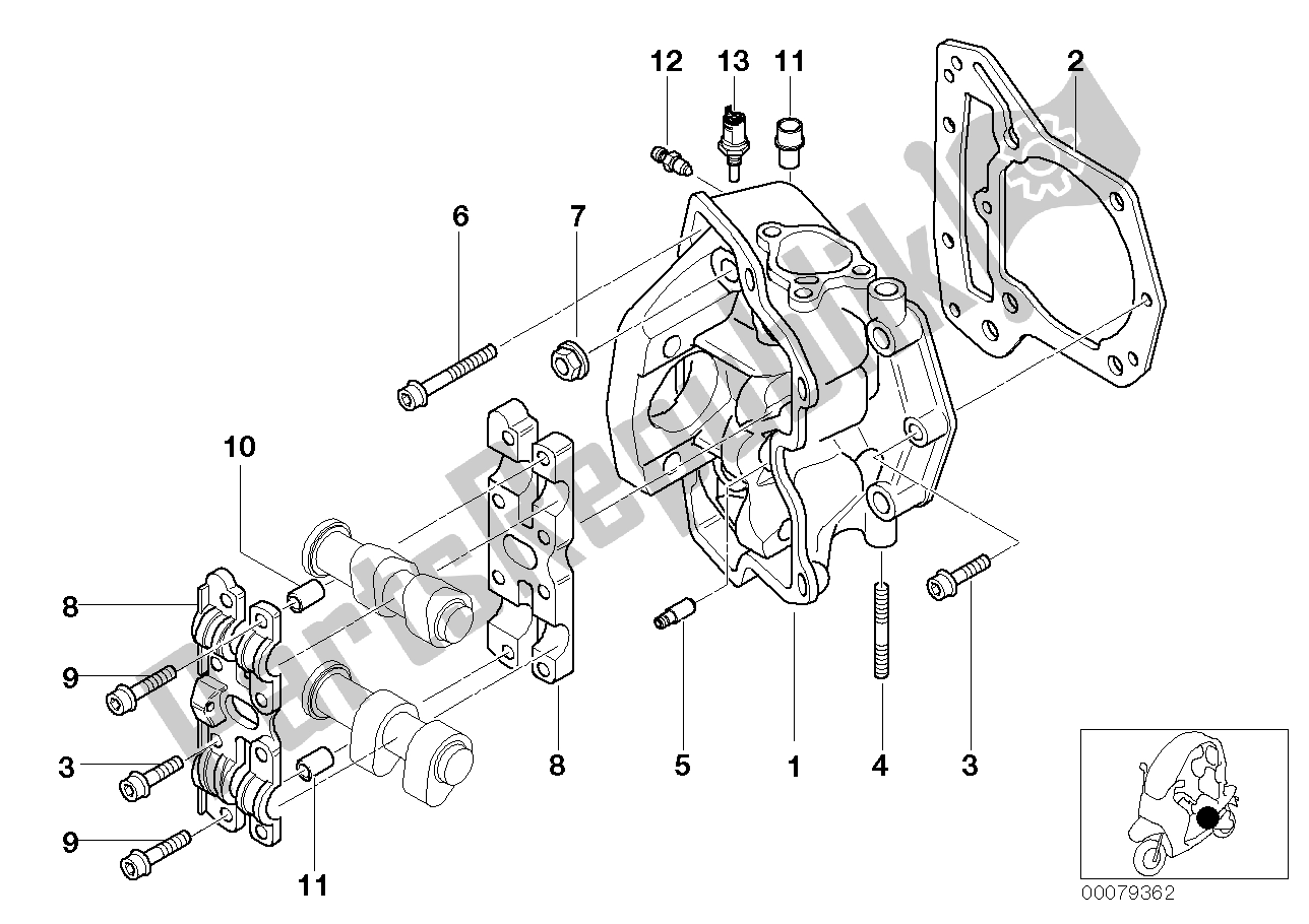 All parts for the Cylinder Head of the BMW C1 125 2000 - 2004