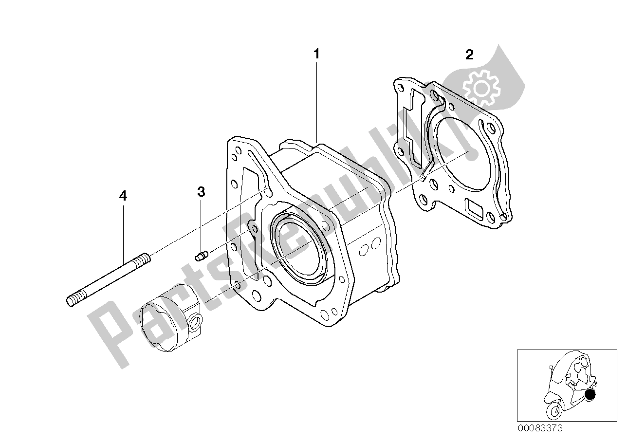 All parts for the Cylinder of the BMW C1 125 2000 - 2004