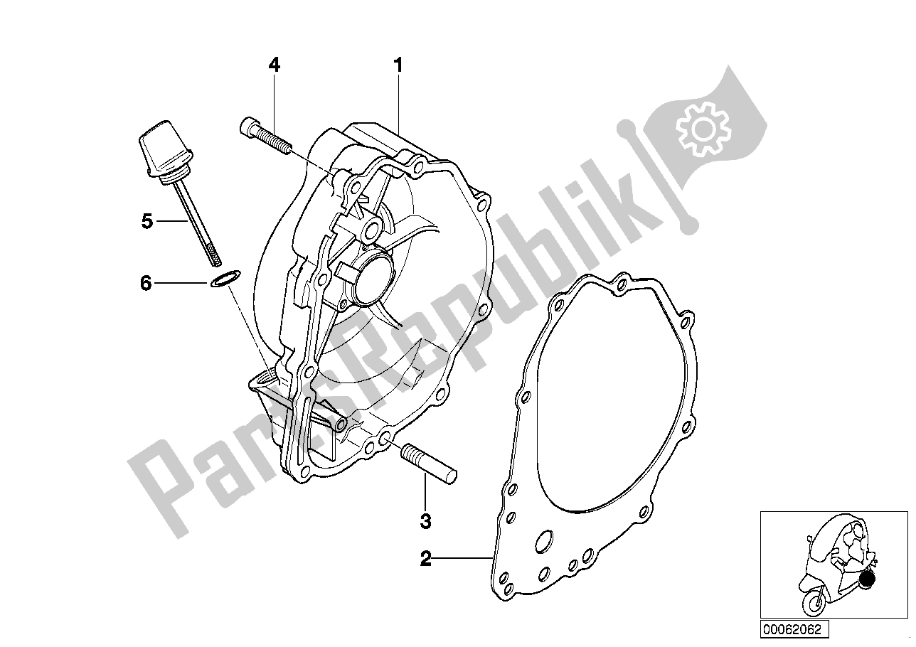 All parts for the Engine Housing Cover, Right of the BMW C1 125 2000 - 2004