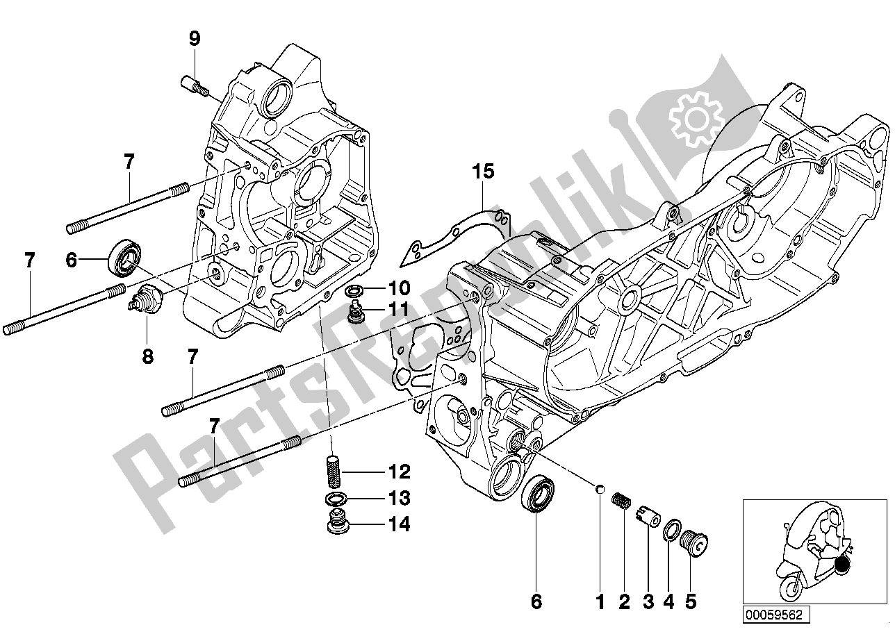 Todas las partes para Piezas De Montaje De La Carcasa Del Motor de BMW C1 125 2000 - 2004