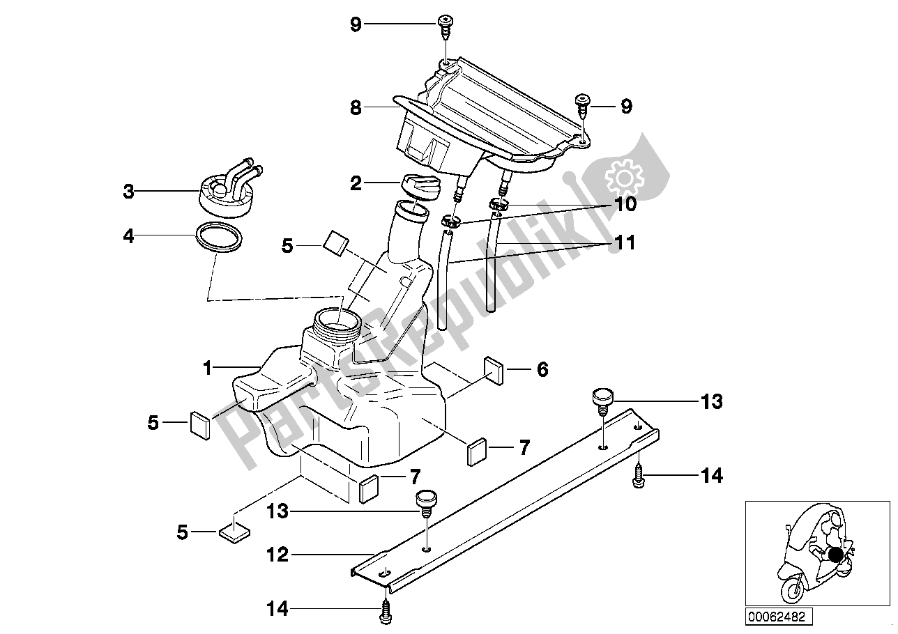 All parts for the Fuel Tank of the BMW C1 125 2000 - 2004