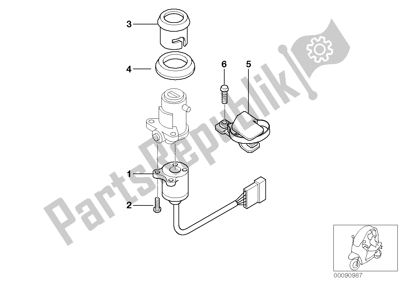 All parts for the Ignition Switch And Mounting Parts of the BMW C1 125 2000 - 2004