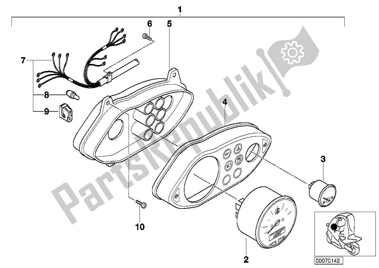 Alle onderdelen voor de Instrumentenpaneel van de BMW C1 125 2000 - 2004