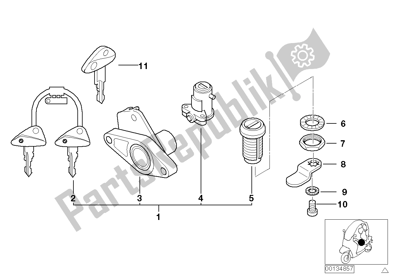 Todas las partes para Cerraduras F Vehículo de BMW C1 125 2000 - 2004