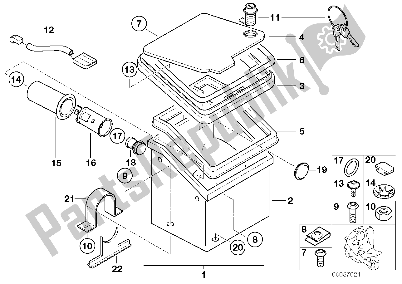 All parts for the Oddments Tray, Large of the BMW C1 125 2000 - 2004