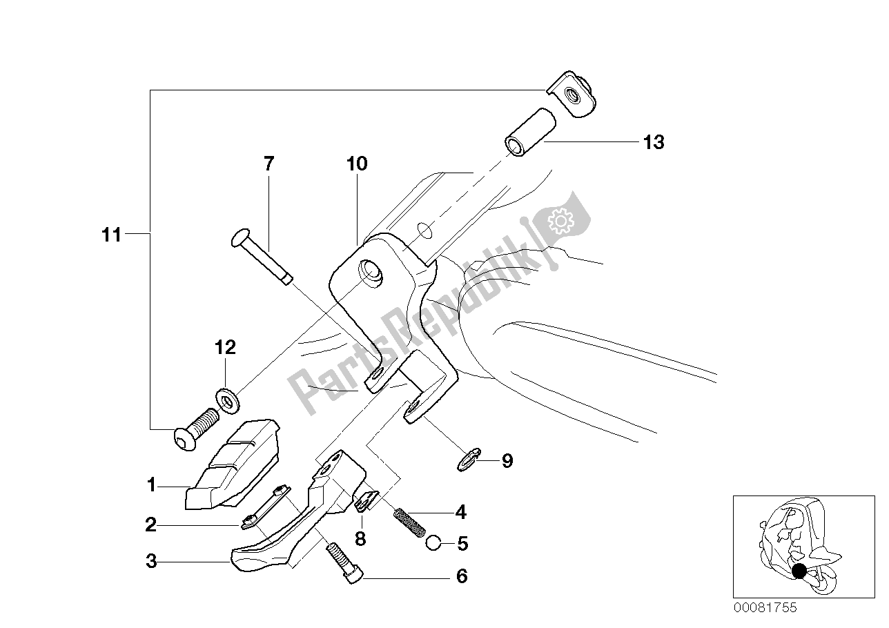 Tutte le parti per il Poggiapiedi Passeggero-passeggero del BMW C1 125 2000 - 2004