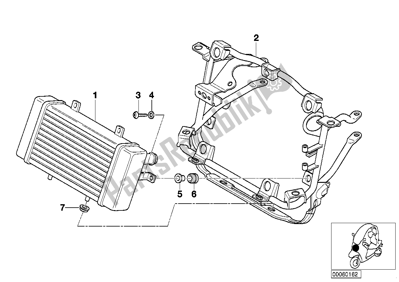 Alle onderdelen voor de Radiator van de BMW C1 125 2000 - 2004