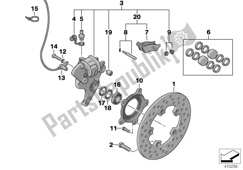 Todas as partes de Freio Da Roda Traseira do BMW C1 125 2000 - 2004