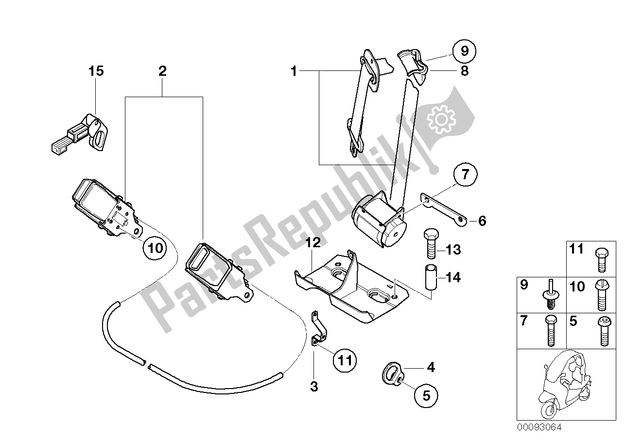 Toutes les pièces pour le Ceinture De Sécurité du BMW C1 125 2000 - 2004