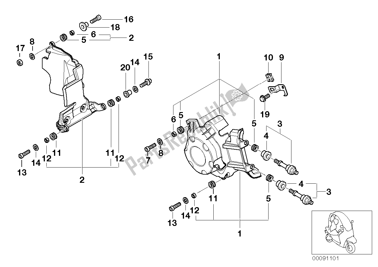 Todas las partes para Unidad De Accionamiento Para Aislamiento Acústico Brazo Oscilante de BMW C1 125 2000 - 2004