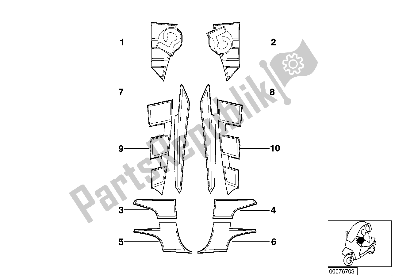 All parts for the Sticker, Family's Friend Ii And Iv of the BMW C1 125 2000 - 2004