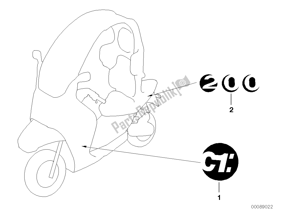 Alle onderdelen voor de Sticker Familie Vriend V van de BMW C1 125 2000 - 2004