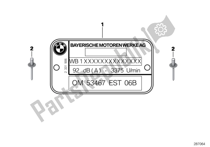 All parts for the Type Plate / Notice Label of the BMW C1 125 2000 - 2004