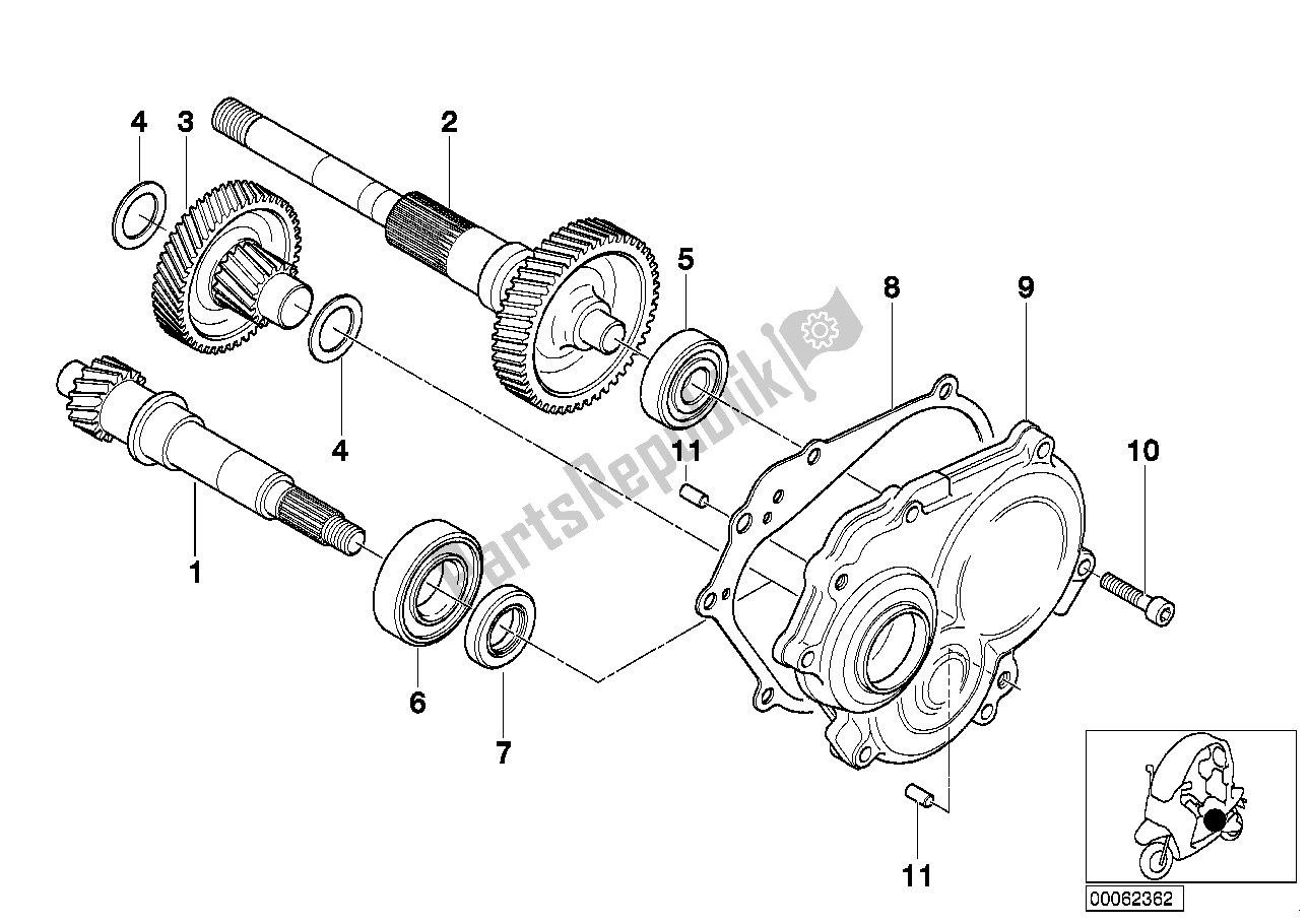 All parts for the Variator/reduction Gear of the BMW C1 125 2000 - 2004