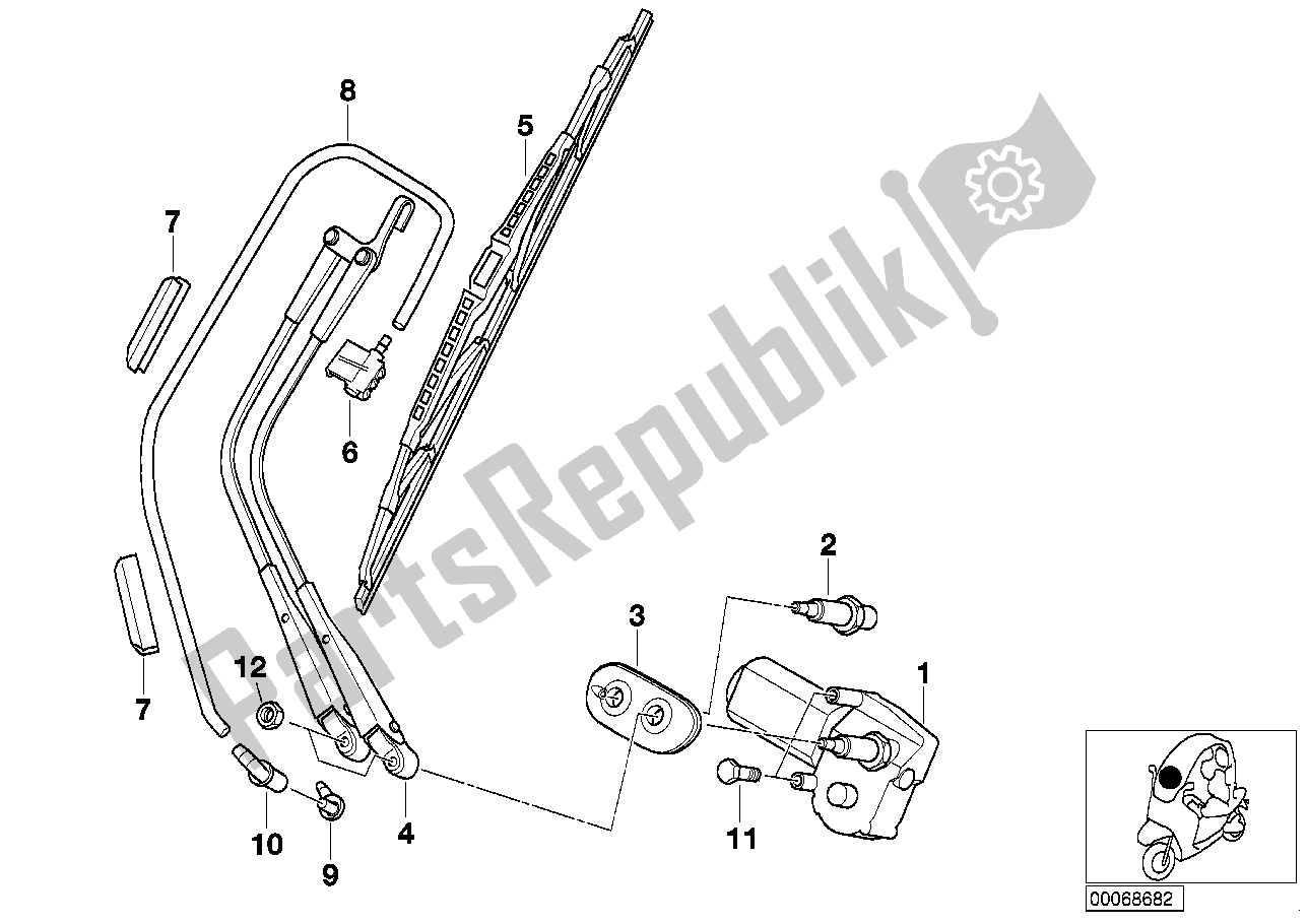 All parts for the Wiper of the BMW C1 125 2000 - 2004
