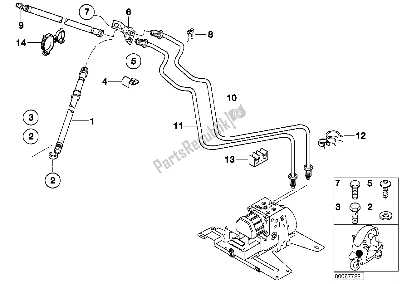 Tutte le parti per il Tubo Freno Anteriore Abs del BMW C1 200 2000 - 2004