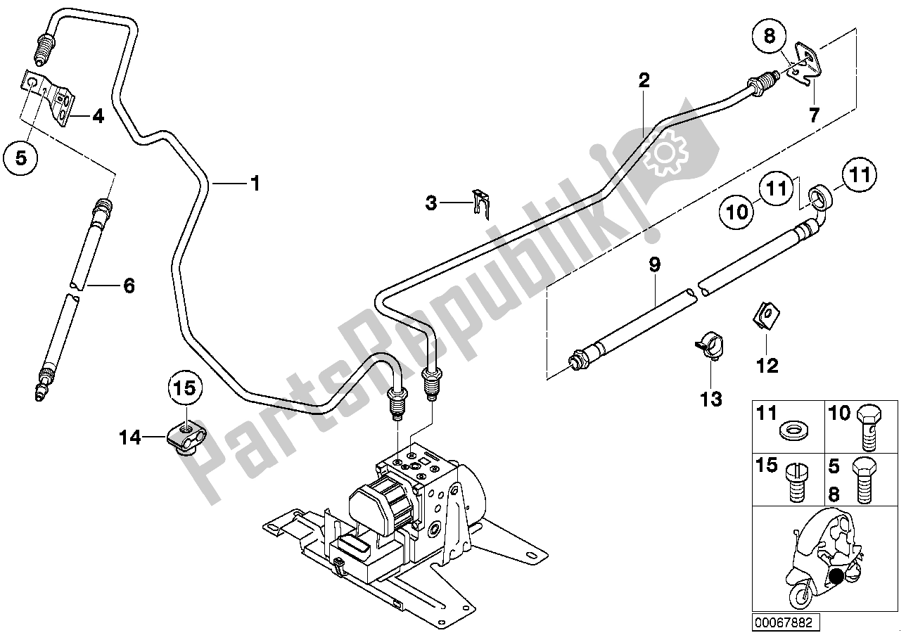 Todas las partes para Abs Trasero De La Tubería De Freno de BMW C1 200 2000 - 2004