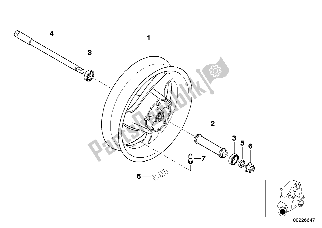 Todas las partes para Llanta De Fundición Delantera de BMW C1 200 2000 - 2004