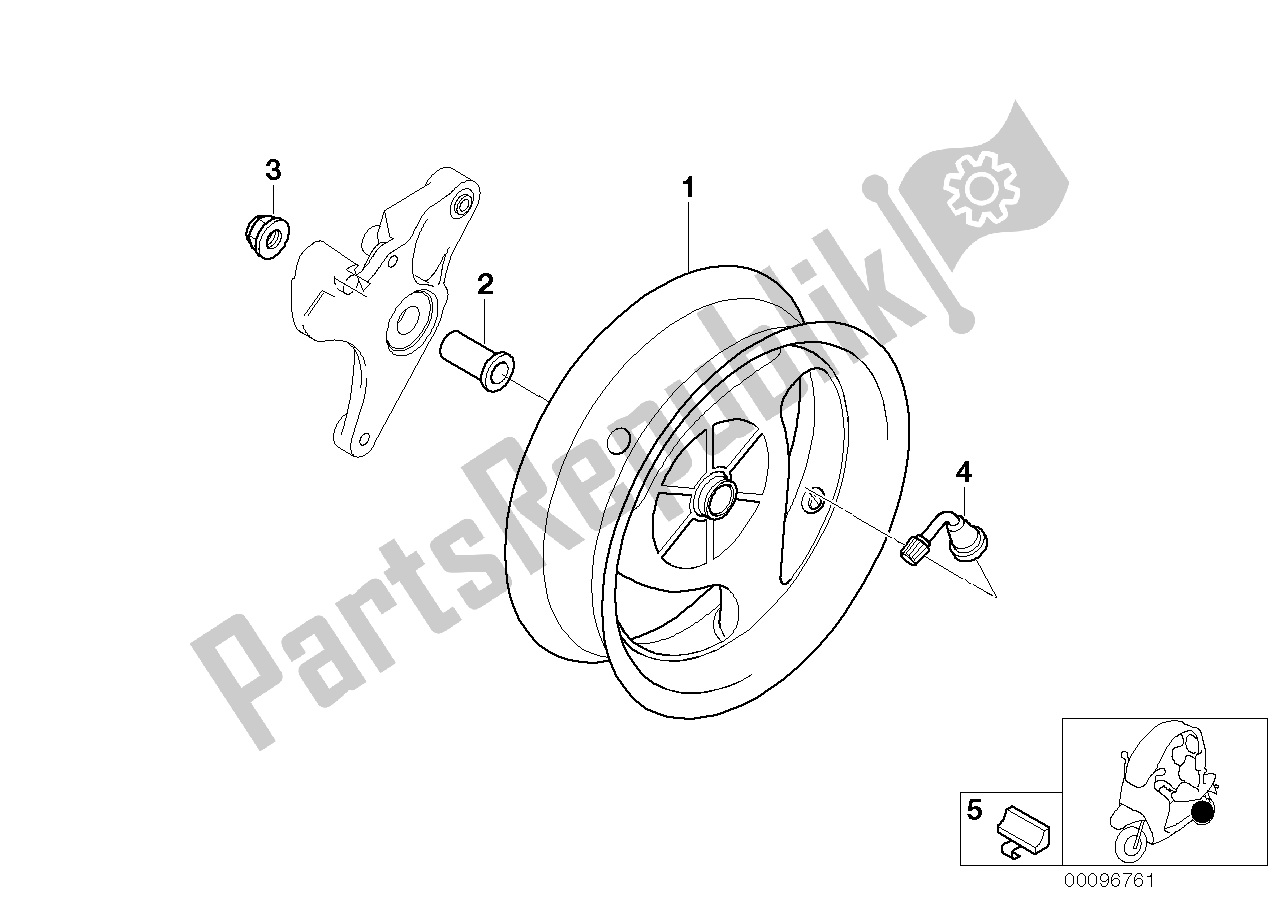 Tutte le parti per il Cerchio Fuso, Posteriore del BMW C1 200 2000 - 2004