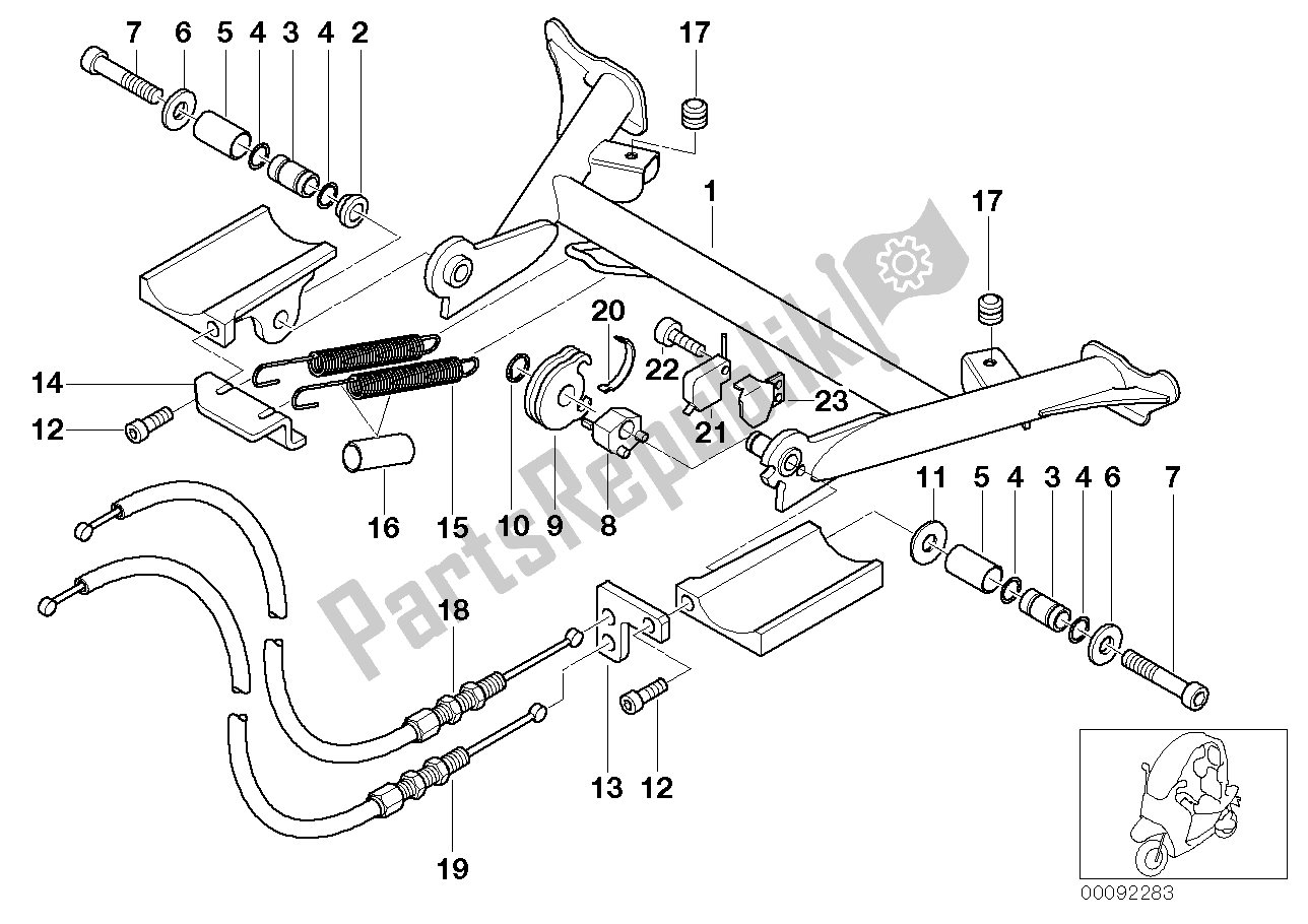 Todas las partes para Soporte Central de BMW C1 200 2000 - 2004