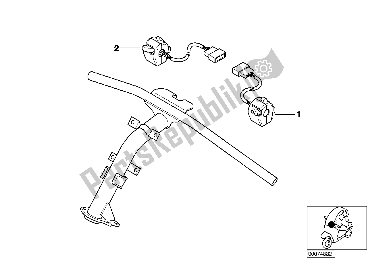 Tutte le parti per il Interruttore Combinato Sul Manubrio del BMW C1 200 2000 - 2004