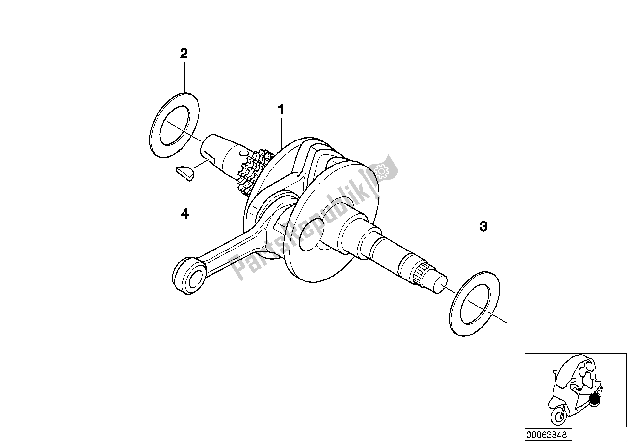 Tutte le parti per il Azionamento Dell'albero A Gomiti del BMW C1 200 2000 - 2004