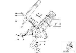 partes del sistema de escape con soportes