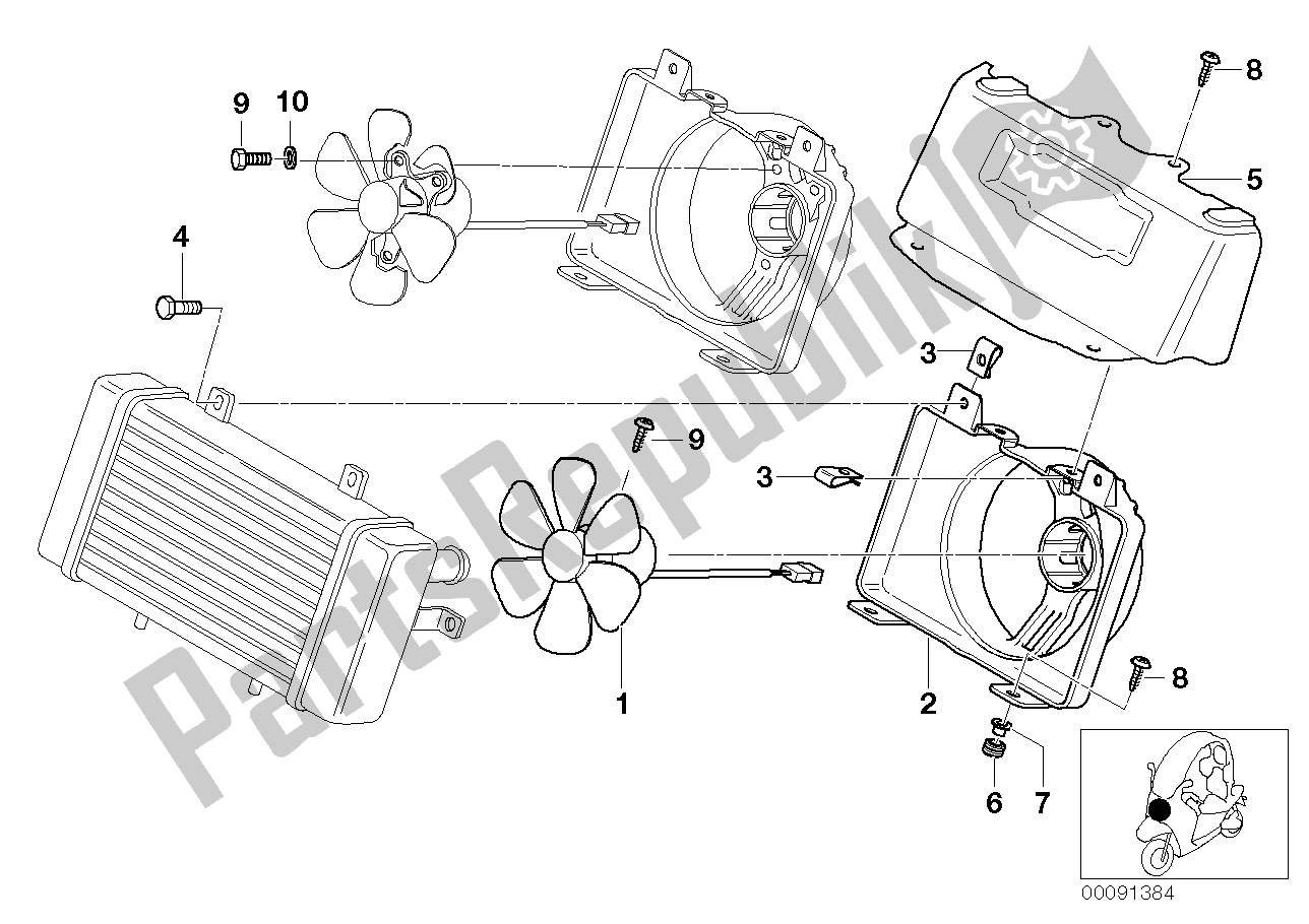 Todas las partes para Ventilador de BMW C1 200 2000 - 2004