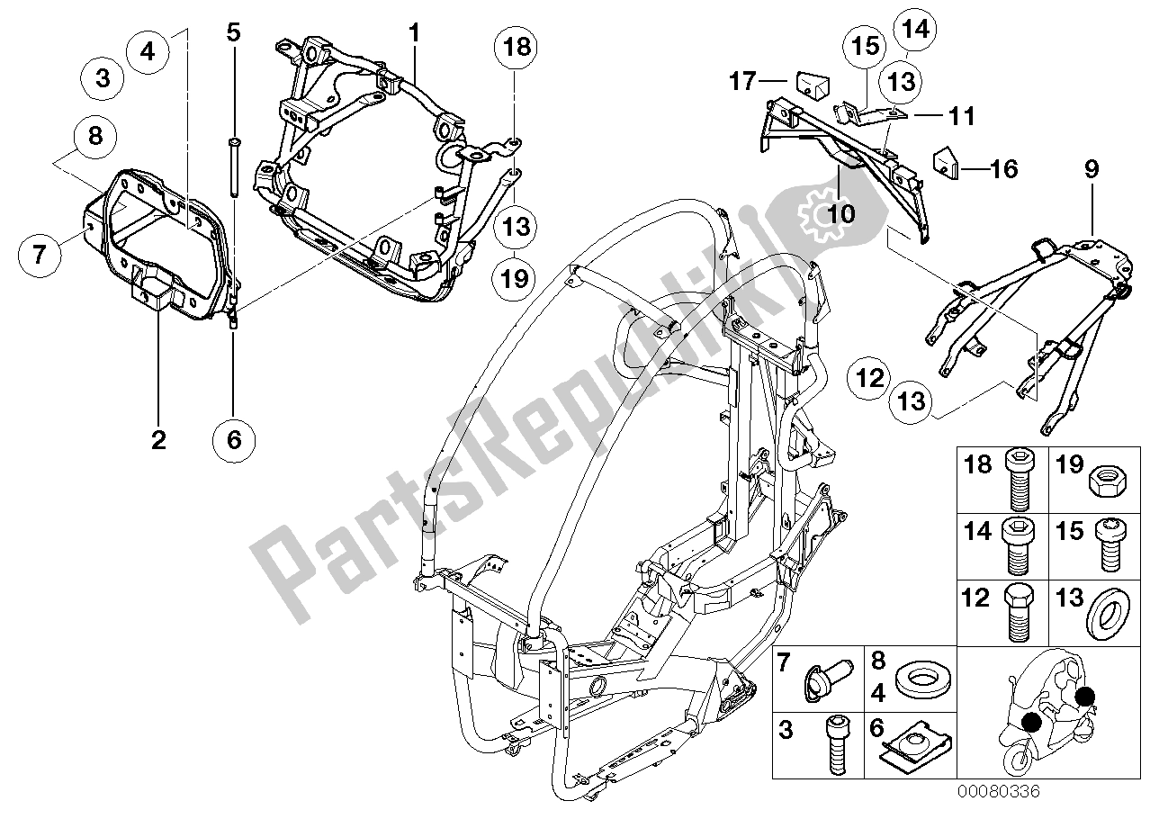 Tutte le parti per il Telaio del BMW C1 200 2000 - 2004