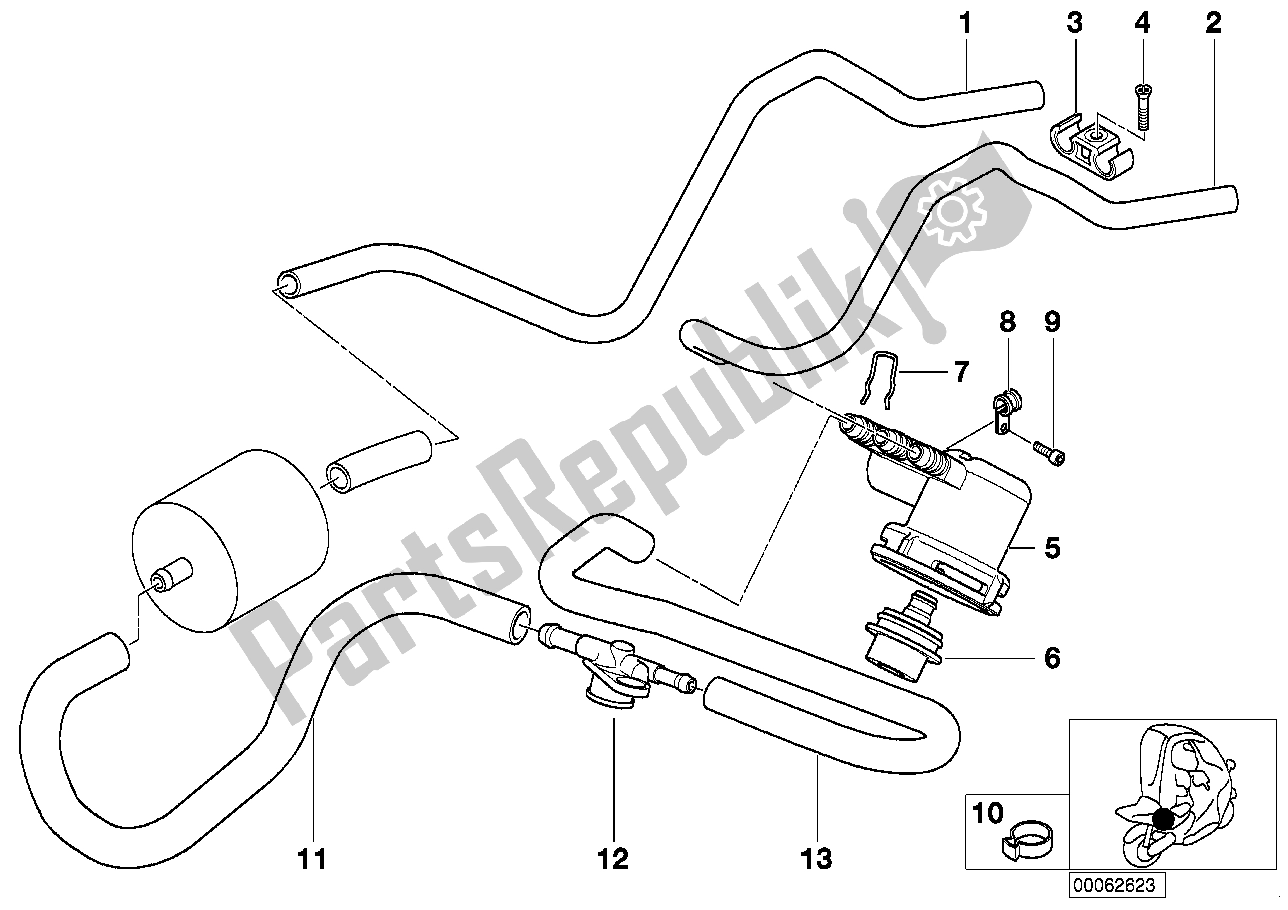 Tutte le parti per il Tubazioni Del Carburante E Regolatore Di Pressione del BMW C1 200 2000 - 2004