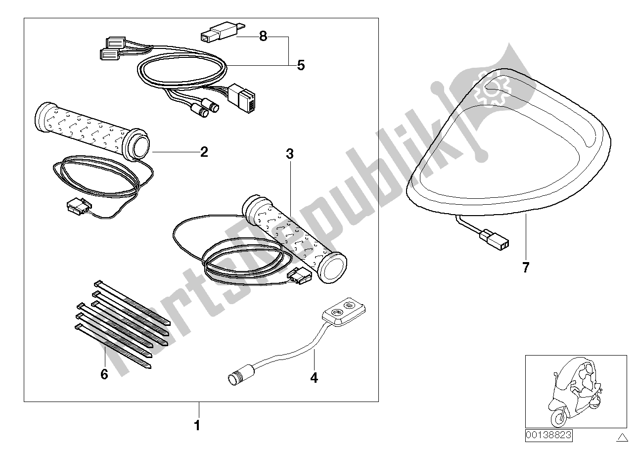 Tutte le parti per il Pacchetto Di Riscaldamento del BMW C1 200 2000 - 2004