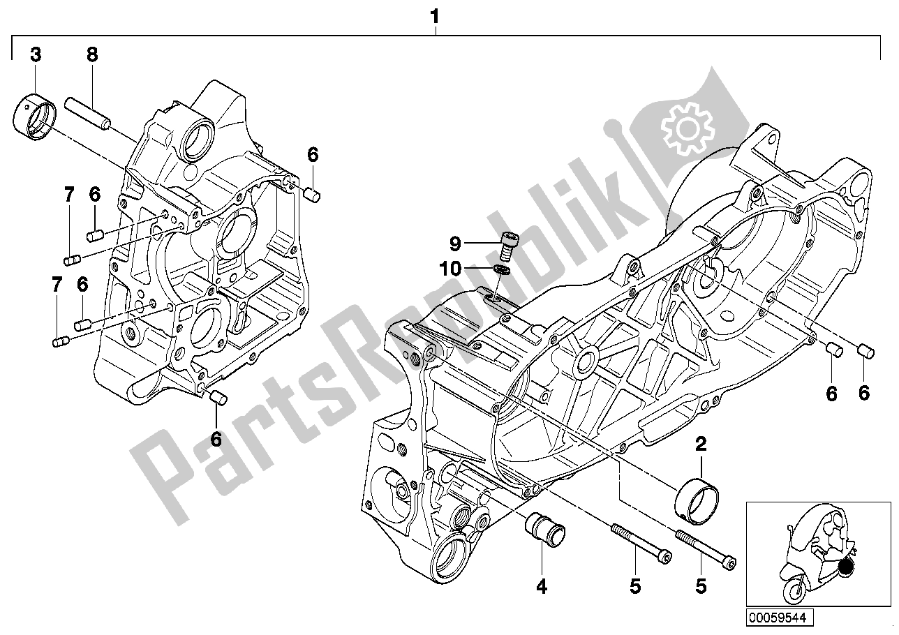 Todas las partes para Carcasa, Unidad De Transmisión Del Motor de BMW C1 200 2000 - 2004