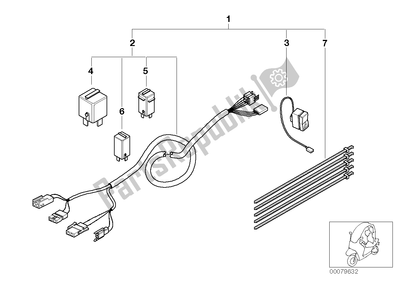 Tutte le parti per il Installazione Di Avviso Di Pericolo Impostato del BMW C1 200 2000 - 2004