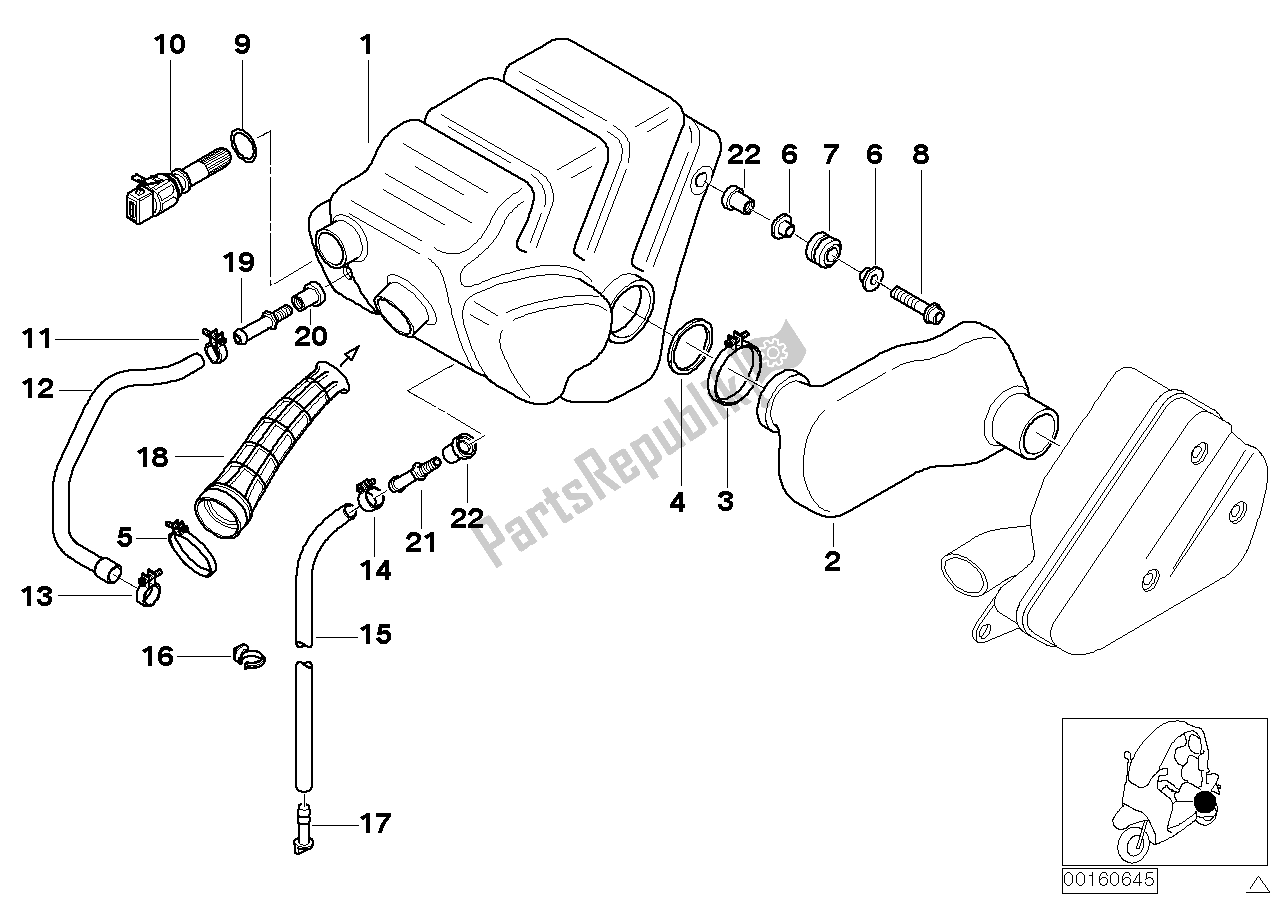 Todas las partes para Silenciador De Admisión, Piezas De Montaje de BMW C1 200 2000 - 2004