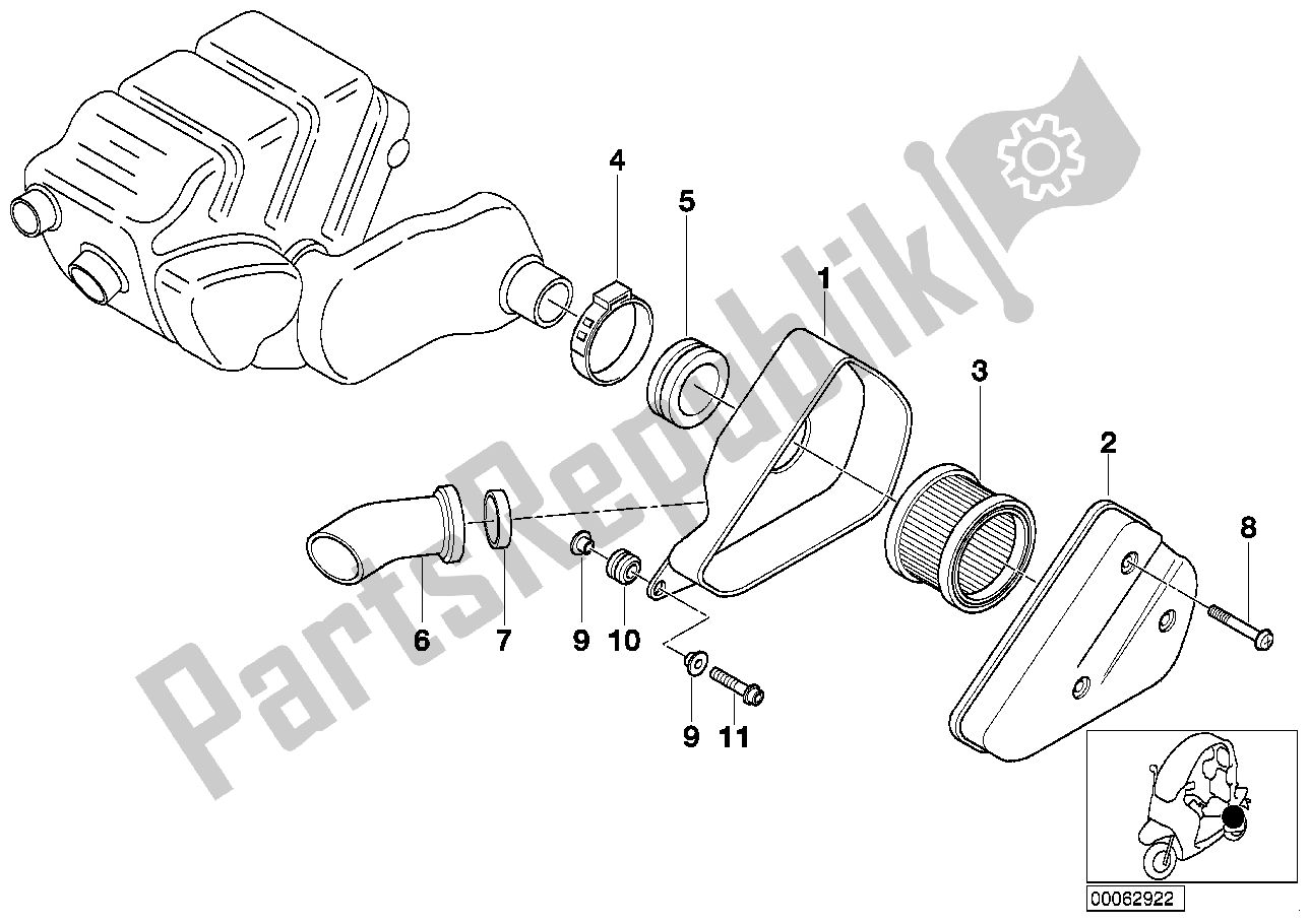 Todas las partes para Silenciador De Admisión / Cartucho De Filtro Silenciador De Admisión / Cartucho De Filtro de BMW C1 200 2000 - 2004