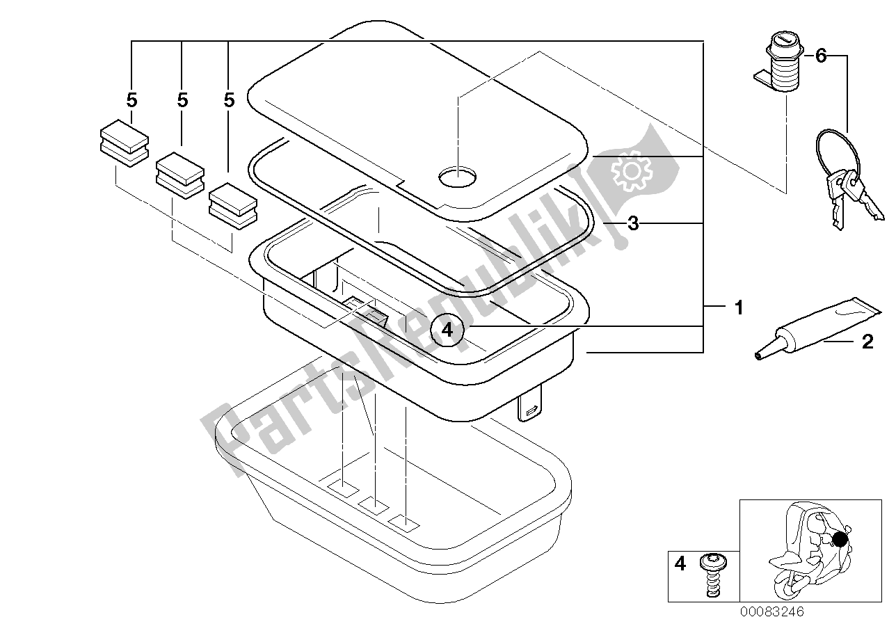 Tutte le parti per il Vassoio Porta Oggetti, Piccolo del BMW C1 200 2000 - 2004