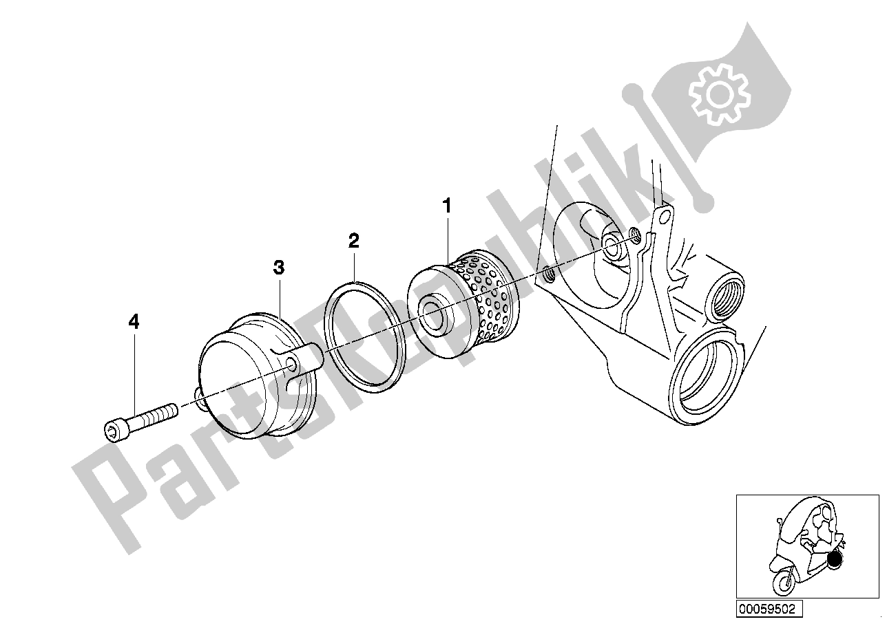 Tutte le parti per il Filtro Dell'olio del BMW C1 200 2000 - 2004