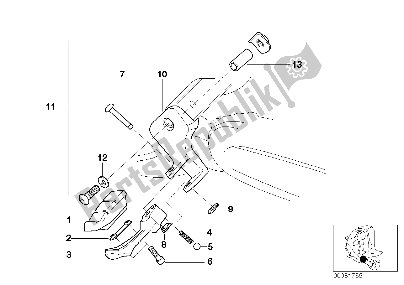 Tutte le parti per il Poggiapiedi Passeggero-passeggero del BMW C1 200 2000 - 2004