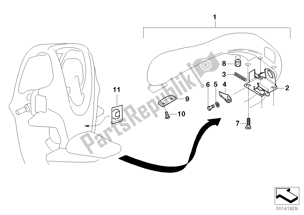 Tutte le parti per il Sedile Passeggero del BMW C1 200 2000 - 2004