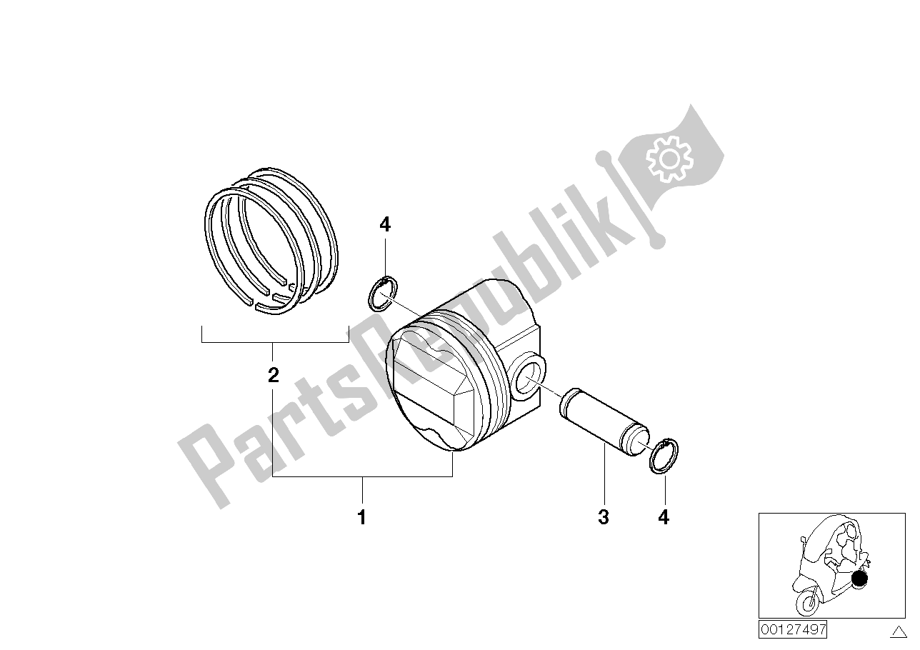 Tutte le parti per il Pistone, Singoli Componenti del BMW C1 200 2000 - 2004