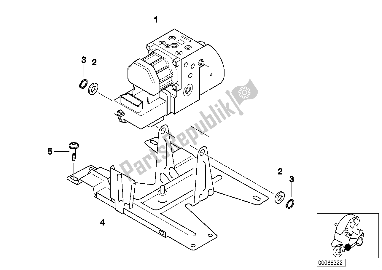 Todas las partes para Modulador De Presión Del Sistema Antibloqueo de BMW C1 200 2000 - 2004