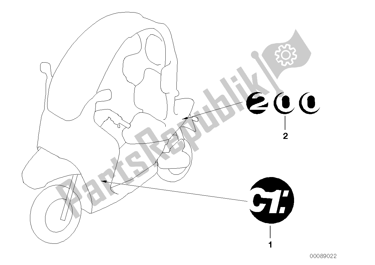 Tutte le parti per il Adesivo Amico Di Famiglia V del BMW C1 200 2000 - 2004