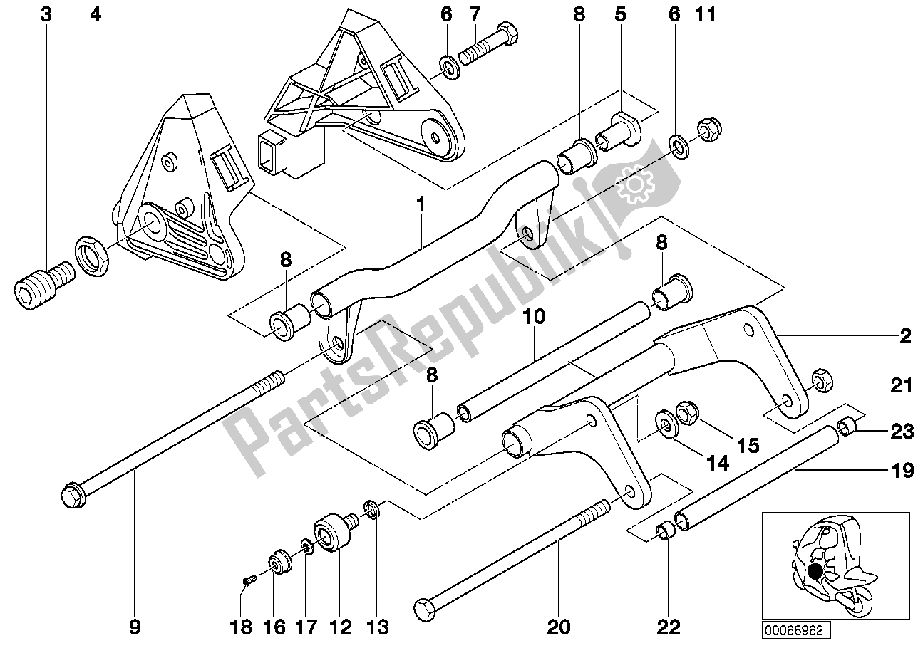 Tutte le parti per il Sospensione, Unità Di Trasmissione Del Motore del BMW C1 200 2000 - 2004