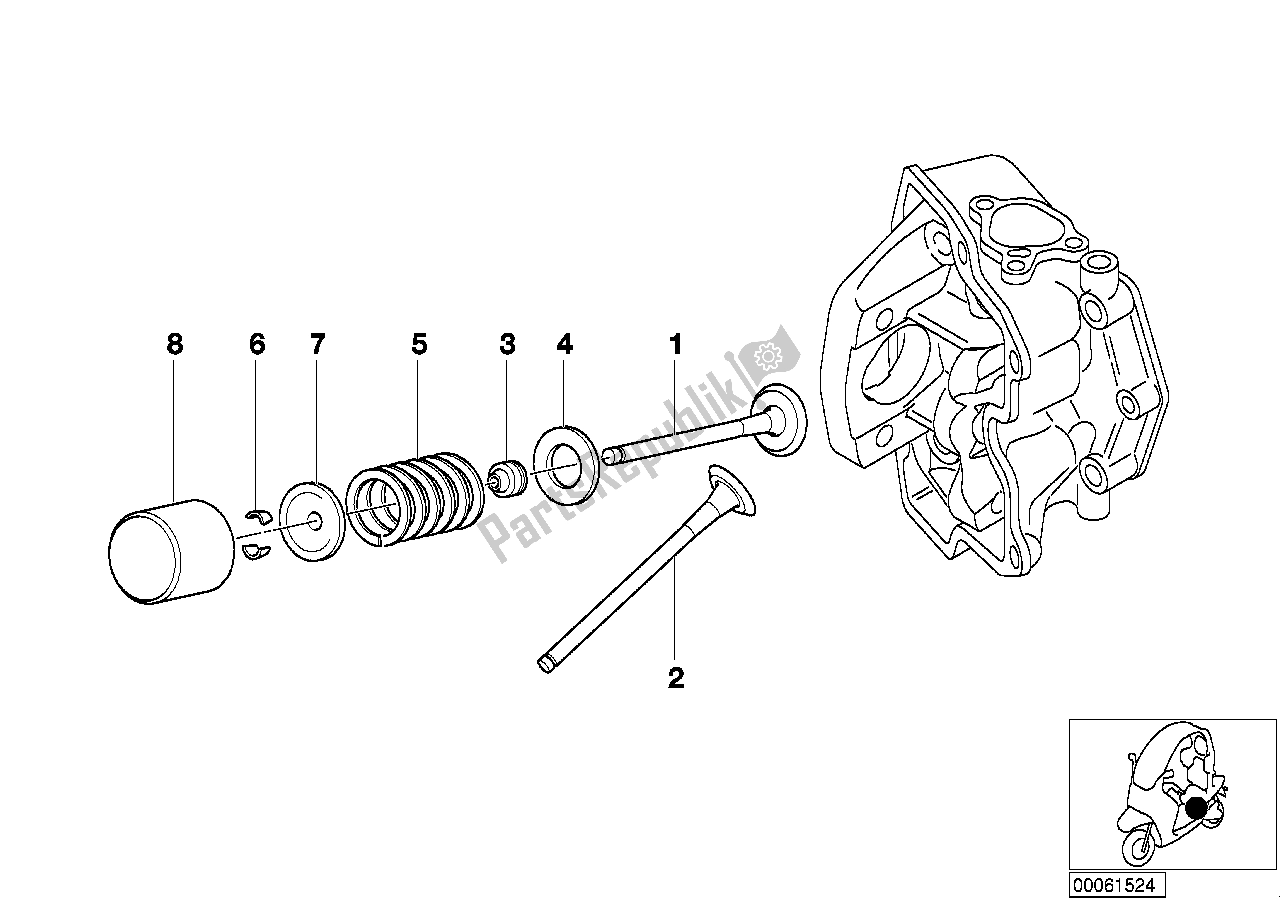 Tutte le parti per il Ingranaggio Distribuzione - Valvola Di Aspirazione / Valvola Di Scarico del BMW C1 200 2000 - 2004