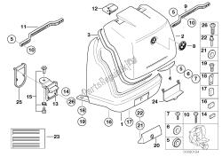 caja superior, piezas individuales