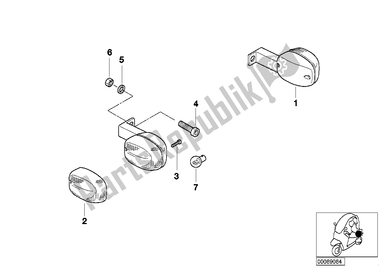 Todas las partes para Intermitente Trasero de BMW C1 200 2000 - 2004