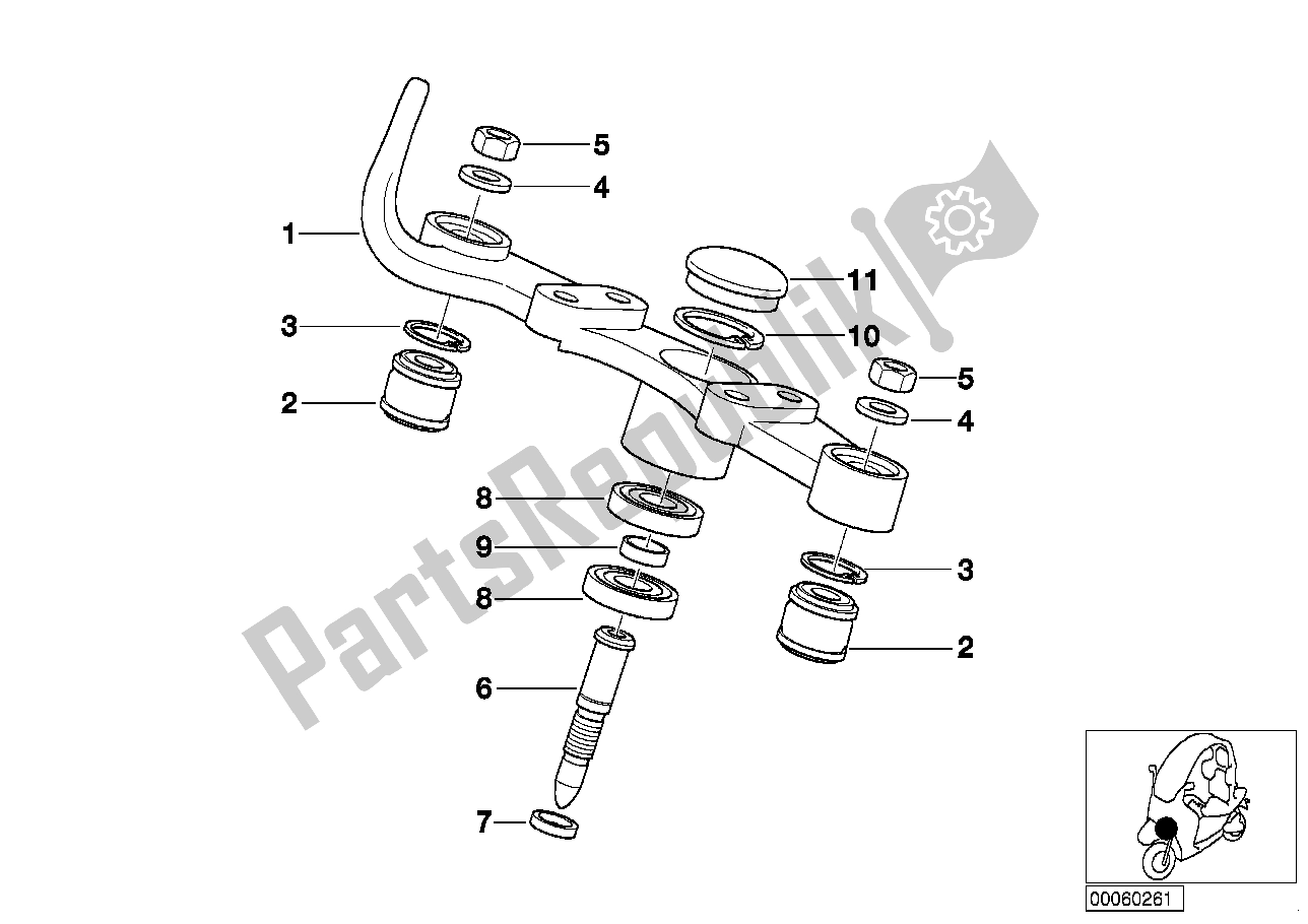 Todas las partes para Horquilla Cruzada Superior de BMW C1 200 2000 - 2004