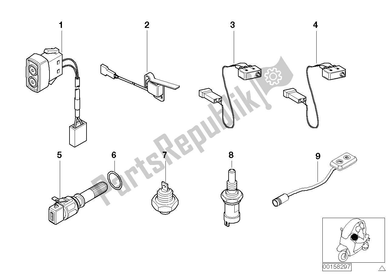 Tutte le parti per il Vari Interruttori del BMW C1 200 2000 - 2004