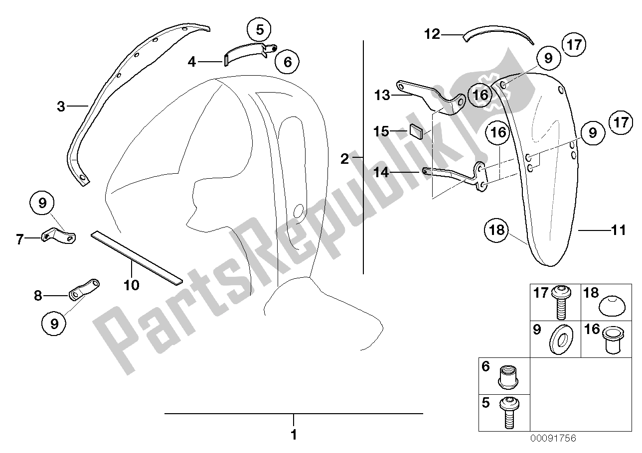 Todas las partes para Deflector De Viento de BMW C1 200 2000 - 2004