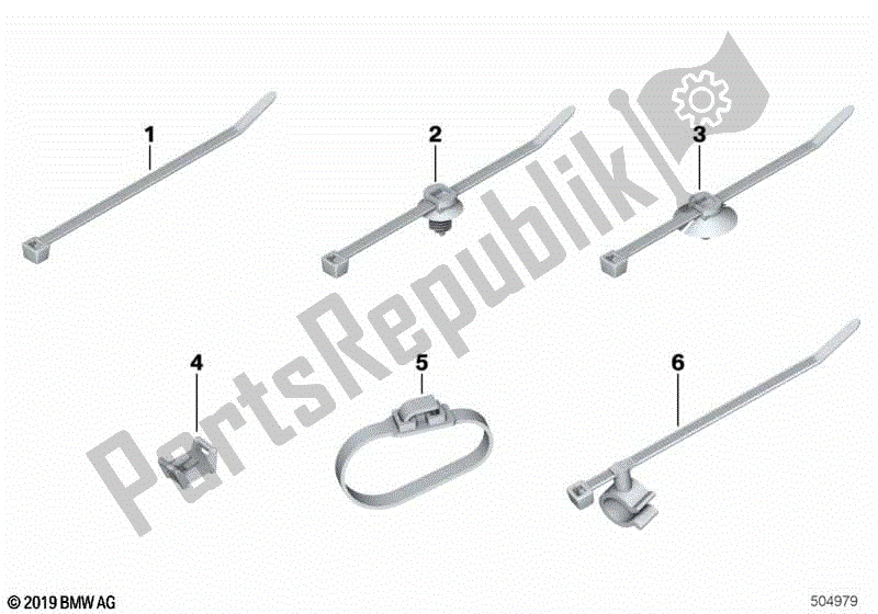 Todas las partes para Atadura De Cables, Atadura De Cables Con Soporte de BMW C 600 Sport K 18 2011 - 2016